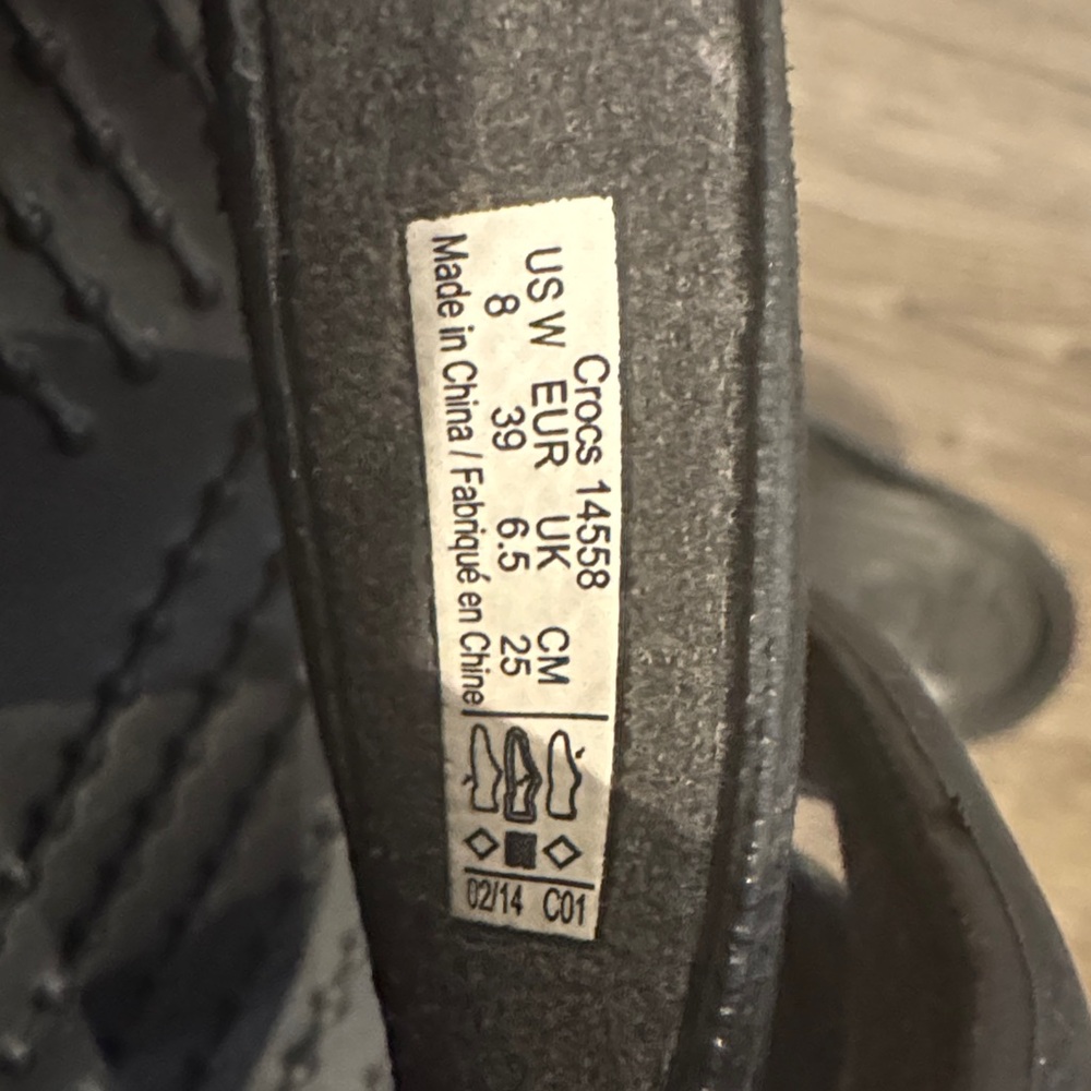 Crocs Cyrpus IV Black Strappy High Heels Size 8 - Picture 3 of 6